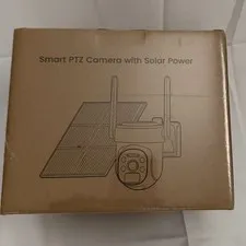 2 Pack Of Smart PTZ Security Camera With Solar Power Outdoor Pan Nigth Vision