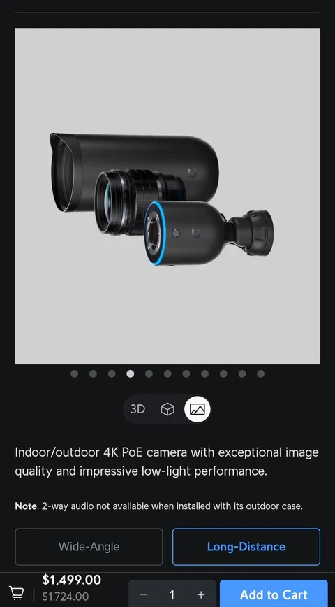 Ubiquiti UVC-AI-DSLR-LD UVC AI Long Distance Bullet Camera 8MP 22° Weatherproof