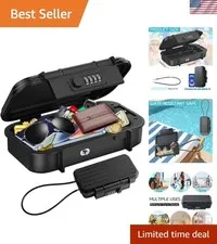 Security Case Lockbox with Code, Mini Portable Safe Box with Removable Chain ...