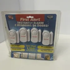 FIRST ALERT 4 Pack Premium Window & Door Security Alarms - New In Box