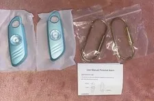 Two (2) Darental Personal Safety Alarm for Women 140db Siren Light & Key Chain