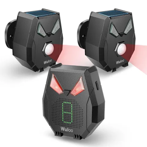 Solar Wireless Driveway Alarm Alert Outside 2000ft Range, Outdoor Motion Sens...