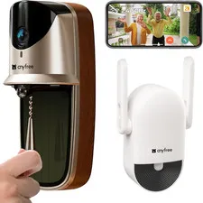 Solar Video Doorbells Camera Wireless with Chime Pro (2Nd), 2K HDR Wide-Angle, A