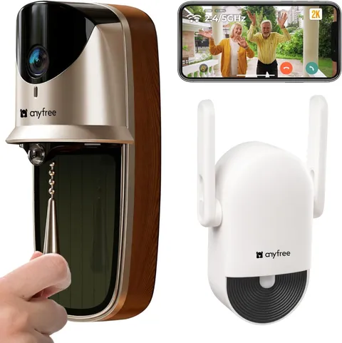 Solar Video Doorbells Camera Wireless with Chime Pro (2Nd), 2K HDR Wide-Angle, A