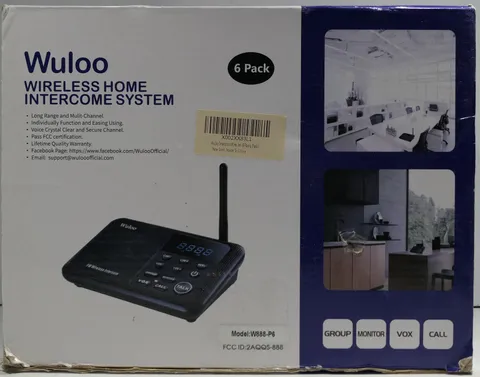 BRAND NEW | Wuloo Wireless Intercom System - 6 Pack (Model W888-P6)(WL888) | NIB