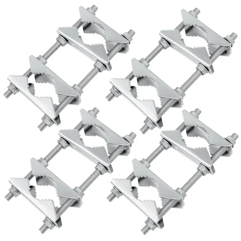 4 Pack Antenna Mast Clamp 2 inch Pole to Pole Mounting Kits Heavy Duty Mast to M