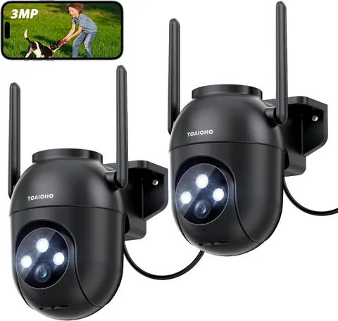 2Pack Security Camera Outdoor Wired: 3MP Camera for Home Security outside 2.4G/5