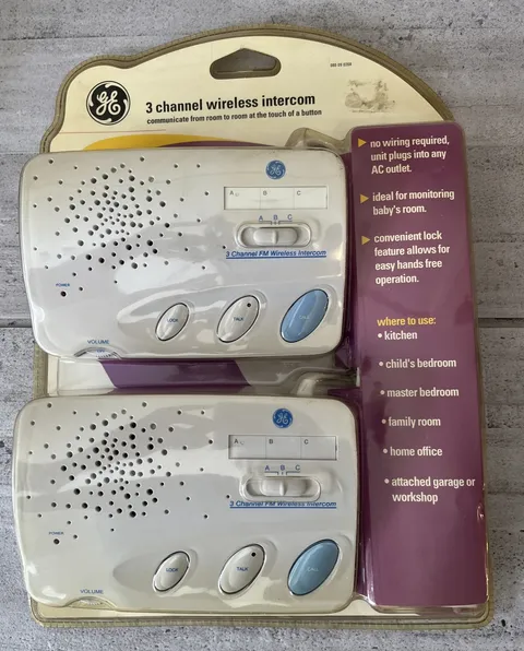 Vintage GE 3 Channel Wireless Intercom 2-Pack No Wiring Required New Old Stock