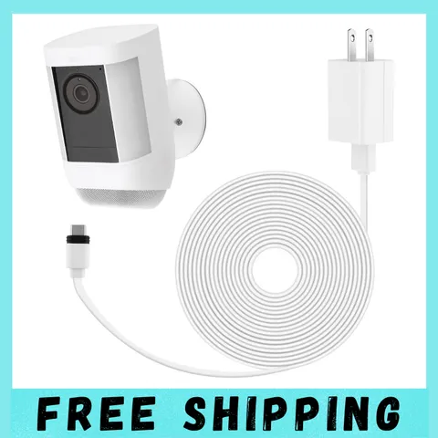 Power Adapter for Ring Spotlight Cam Plus/Pro (Battery), with 25Ft/7.5M Flat Wea