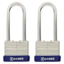 Brinks Laminated Steel 40mm Keyed Padlock with 2 1/4in Shackle, 2 pack