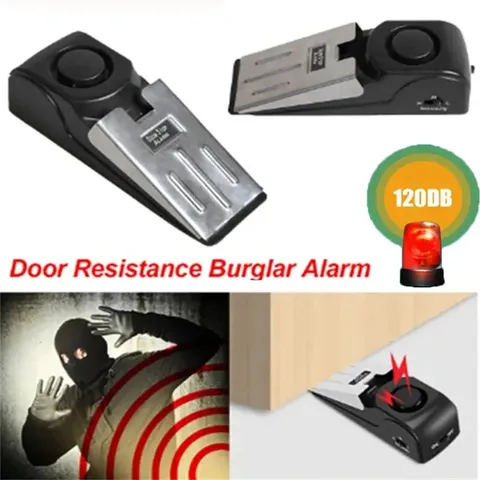 120dB Wireless Door Stop Alarm Anti-Theft Security Wedge Home Travel