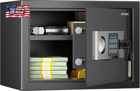Locksworth Safe for Home, 0.6 Cubic Feet Safety Box, Lock Box for Money, Jewelry