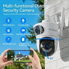 Security Dual-Lens Camera Wireless Outdoor WiFi AI Home Surveillance Waterproof
