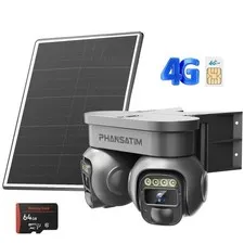 Solar Panel Battery Powered 4G LTE Cellular Outdoor Wireless Security Camera