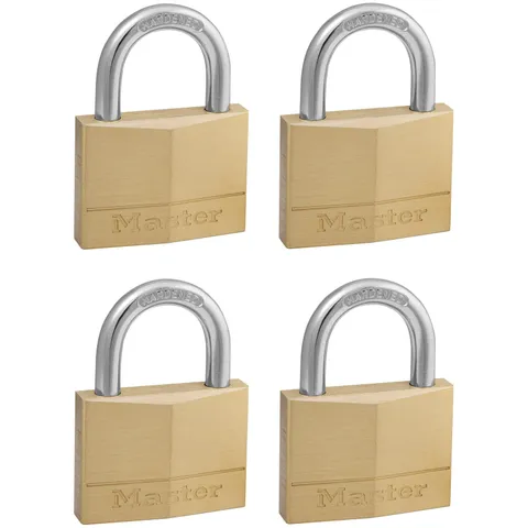 Master Lock 150EURQNOP Solid Brass 50mm 5-Pin Lock - Equal Key X 4