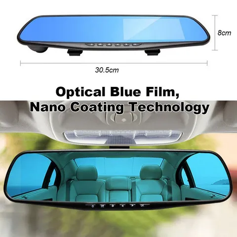 Car DVR Dash 170° Wide Angle Lens Rearview Mirror Dash Cam Driving Recorder