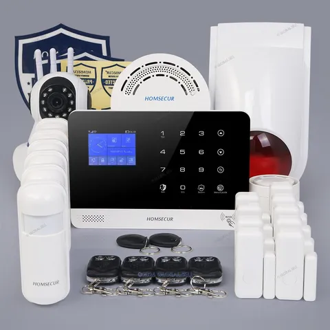 HOMSECUR Motion Sensor Alarm Security System Kit With HD IP Camera Door Sensors