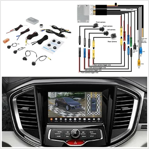 Car 360° 3D Panoramic Camera Bird Eye Surround View Parking Monitor DVR System