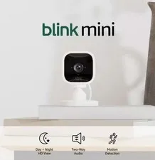 Blink Mini - Compact indoor plug-in smart security camera, 1080p HD video