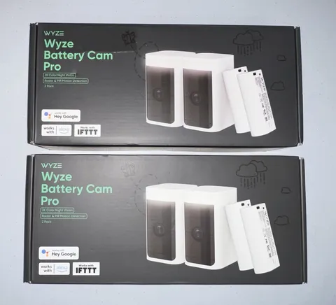 Wyze Battery Cam Pro 2 Pack Wireless 2k HD Color Night Spotlight - 2 Packs
