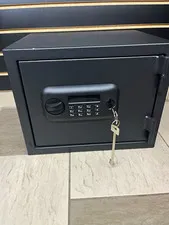 Black Metal Digital Safe w/ Electronic Keypad Lock & Emergency Override Key