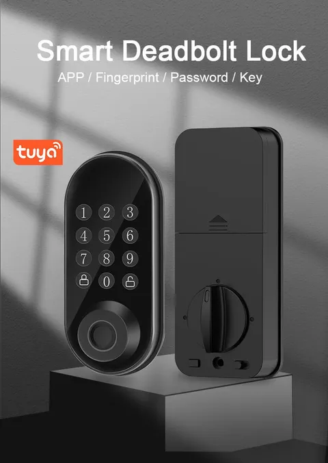 WiFi Bluetooth Keypad Door Lock, Anti-Peep Password Auto-Locking Deadbolt