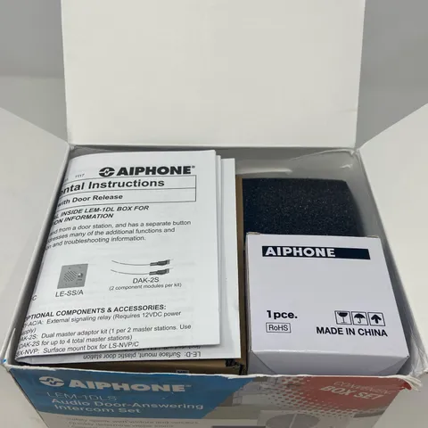 Aiphone LEM-1DLS 1-Door Audio Intercom Kit White/Black
