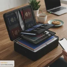 Fireproof Document Box with Lock, Portable Fireproof Document Bag Waterproof ...