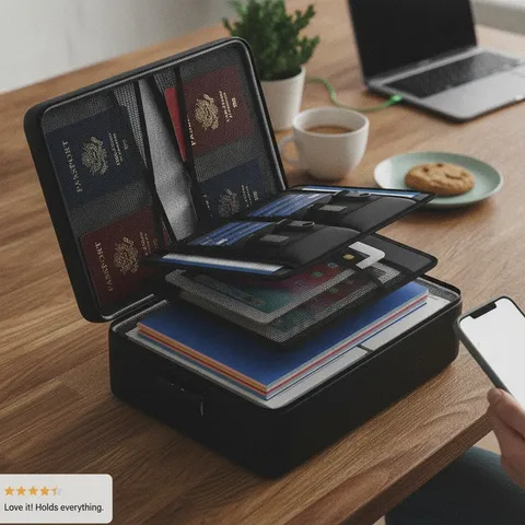Fireproof Document Box with Lock, Portable Fireproof Document Bag Waterproof ...