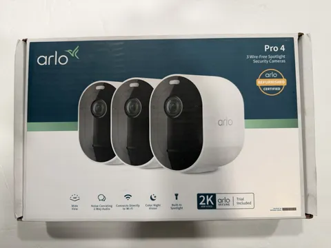 Arlo Pro 4 Spotlight Camera 3-Pack (VMC4350P-100NAR) 