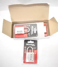 Lot of 4 Master Lock Combination Lock Resettable 4 Dial Padlock Silver