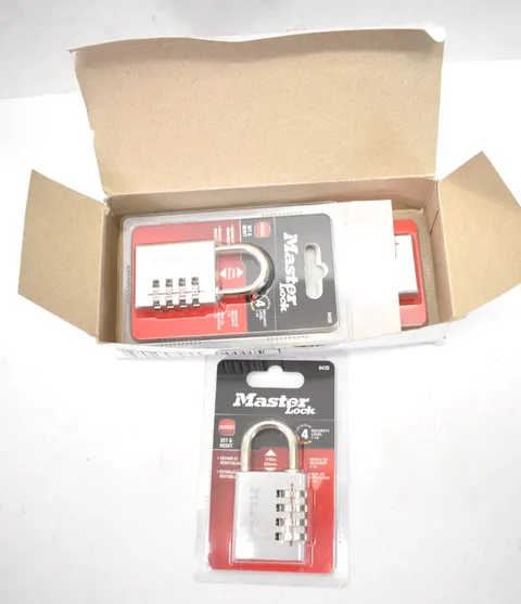 Lot of 4 Master Lock Combination Lock Resettable 4 Dial Padlock Silver