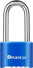 Disecu® 4 Digit Heavy Duty Combination Lock 2.5 Inch Long Shackle Outdoor