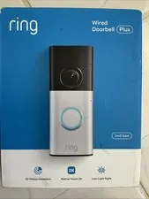 NEWEST MODEL Ring Wired Doorbell Plus 2nd Gen Retinal 2K 3D Motion Detection NEW