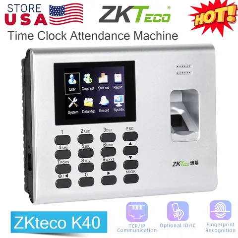ZKteco K40 Smart Fingerprint Biometric Time Attendance Clock Small Business