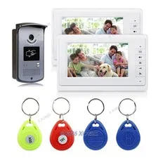 7" Video Door Intercom Entry System RFID Unlocking 700TVL Vandal Proof Camera