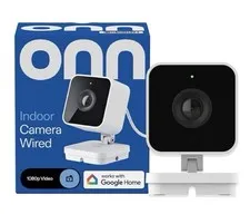 Onn Indoor Wired 1080p HD Security Camera – Works w/ Google Home – New/Open Box