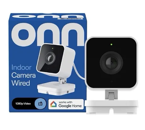 Onn Indoor Wired 1080p HD Security Camera – Works w/ Google Home – New/Open Box