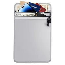 Upgraded 2 Pockets Fireproof Document Bag 2000 Degree 15x11 Inch Money Pouch