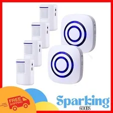 Versatile Wireless Driveway Alarm with 4 Motion Detectors & 38 Chime Options