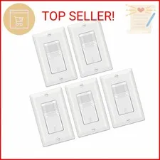 BESTTEN 5 Pack Motion Sensor Light Switch, PIR Vacancy & Occupancy, 800W 1/6 HP,