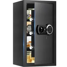 6.1 Cuft Heavy Duty Fire Security Home Safe Box, Large Floor Safe with Digita...