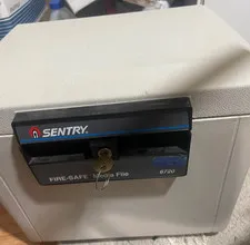 Sentry Model 6720 Gray Fire Safe Media Data Storage Portable File Safe w/ 1 Key