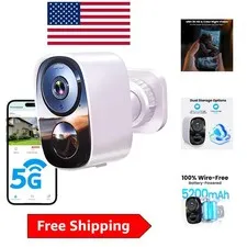 Upgraded 2K Outdoor Security Camera with Night Vision & 1-6  Battery Life