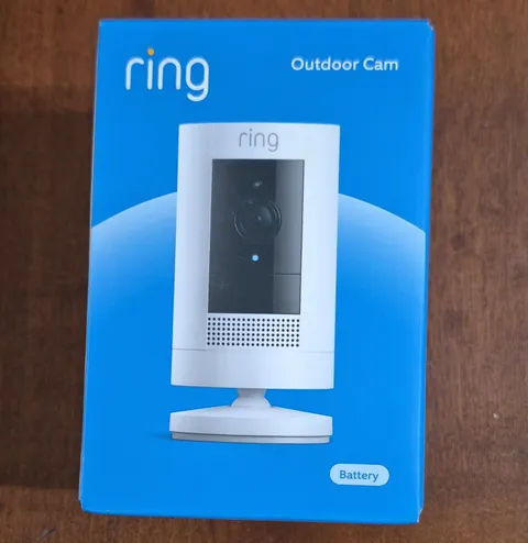 Ring Outdoor Cam Battery Wireless 1080p IP Surveillance Camera White Outdoor