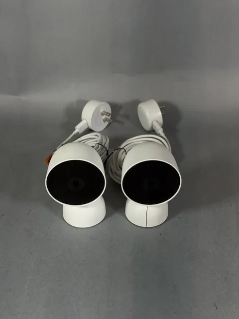 Google Nest Security Cam Indoor 1080p Wired 2nd Gen GJQ9T (Snow) - Lot of 2