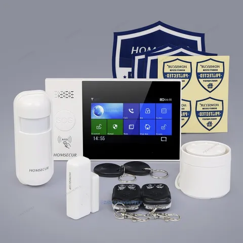 HOMSECUR Wireless WIFI 4G 2G RFID LCD Burglar Intruder Alarm System