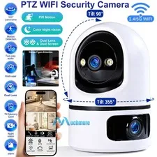 2K 6MP Dual Lens 5G WiFi PTZ Security Camera AI Auto Track IR+Color Night Vision