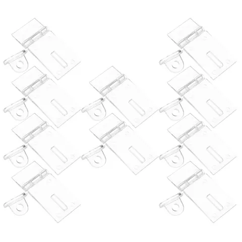 10 Sets Acrylic Clear Hinge Lock for Cabinets and Display Boxes - Transparent