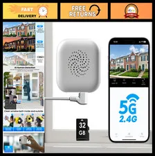 2K Indoor Security Camera with 32GB Card, WiFi, Night Vision, Motion Detection,